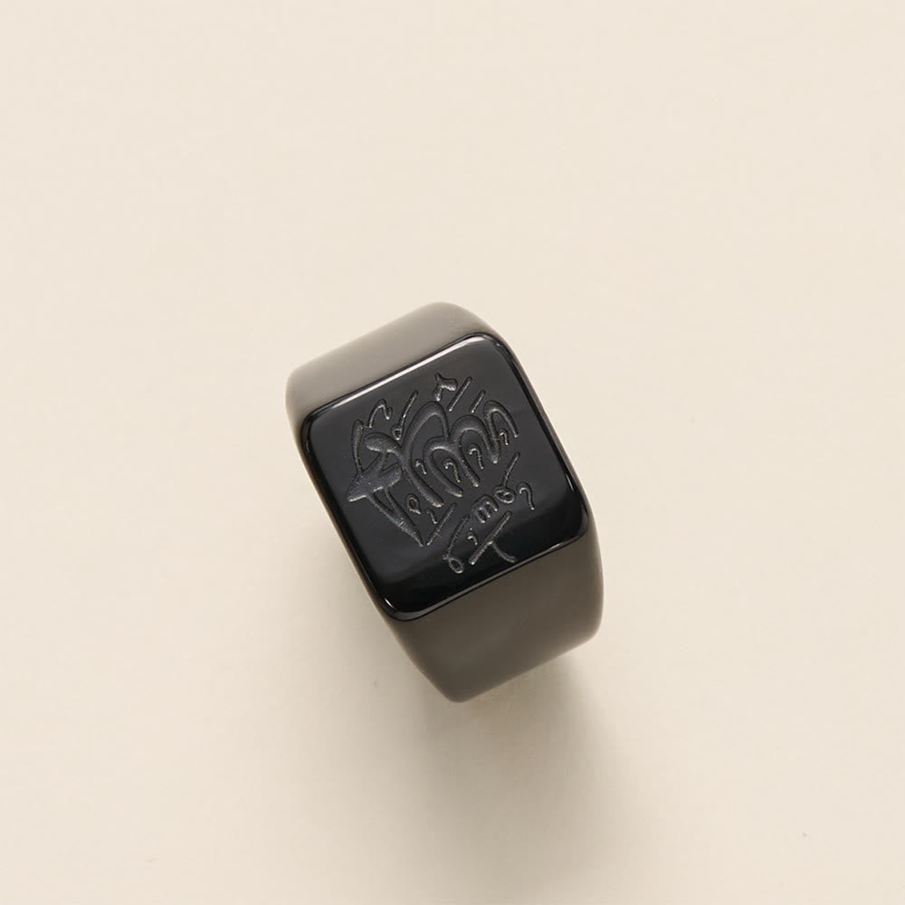 HilalHaven Stainless Steel Square Signet Ring——Allah Calligraphy Engraved Jewelry for Men &amp; Women - image 10