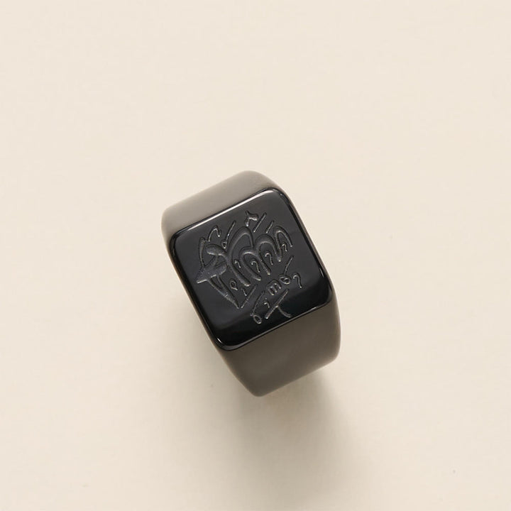 HilalHaven Stainless Steel Square Signet Ring——Allah Calligraphy Engraved Jewelry for Men &amp; Women - image 10