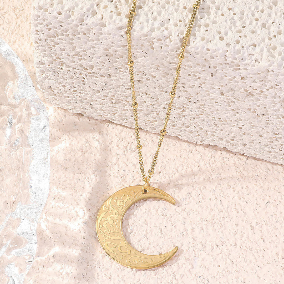 FREE Today: Crescent of Ease &amp; Protection Ayatul Kursi Necklace - Golden - image 2