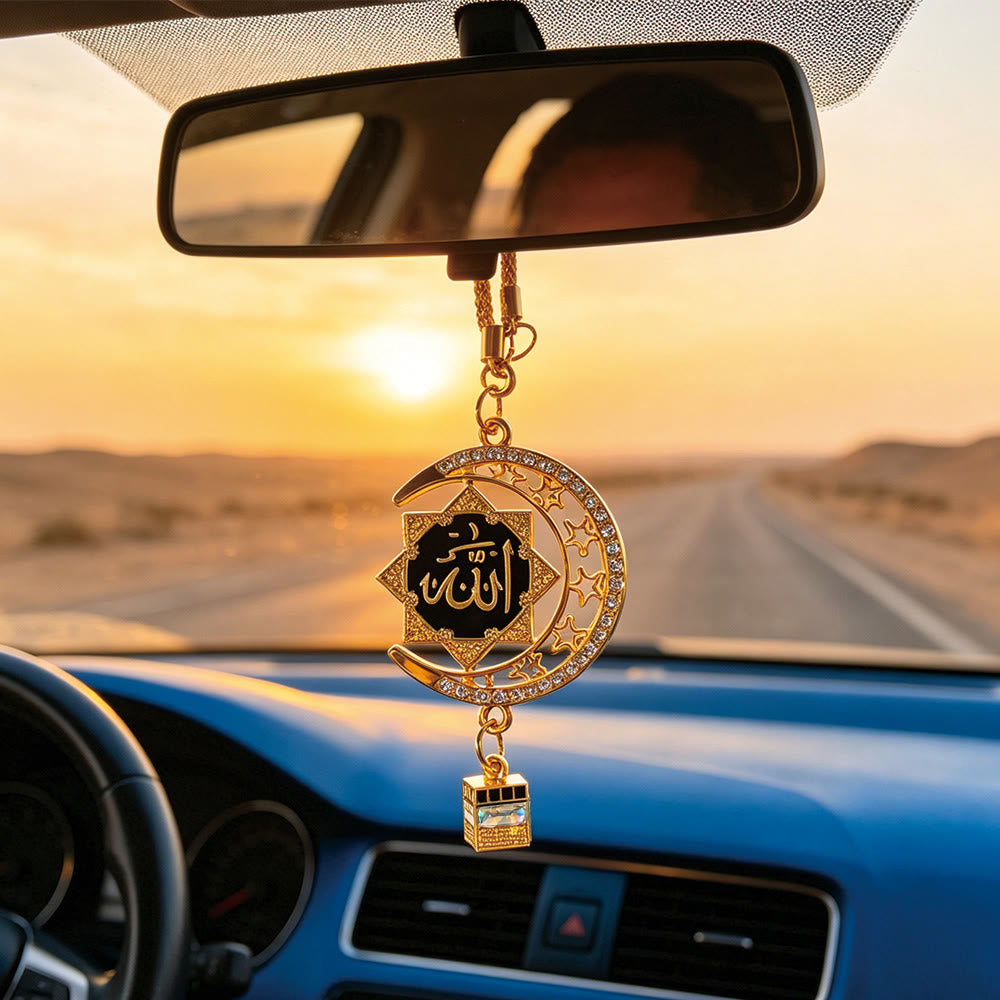 HilalHaven Crescent Sanctuary Allah Crescent &amp; Sta Car Pendant - image 3