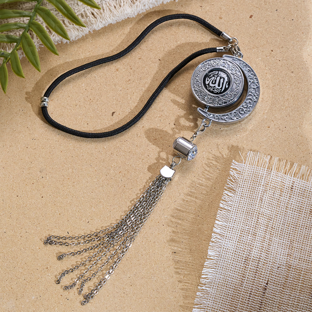 FREE Today: Lunar Haven Allah Swivel Crescent Car Pendant — Scroll Engraved Metal Auto Ornament - image 6