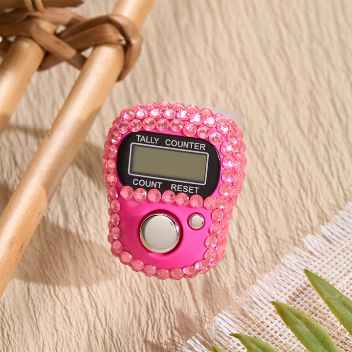 HilalHaven Gem Rhythm Bezel-set Ring Digital Counter — Multi-hue Portable Electronic Count Gadget - Pink - image 13
