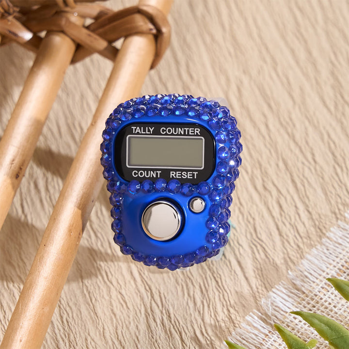 HilalHaven Gem Rhythm Bezel-set Ring Digital Counter — Multi-hue Portable Electronic Count Gadget - Dark Blue - image 16