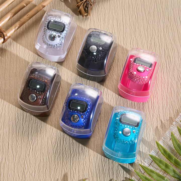 HilalHaven Gem Rhythm Bezel-set Ring Digital Counter — Multi-hue Portable Electronic Count Gadget - image 1