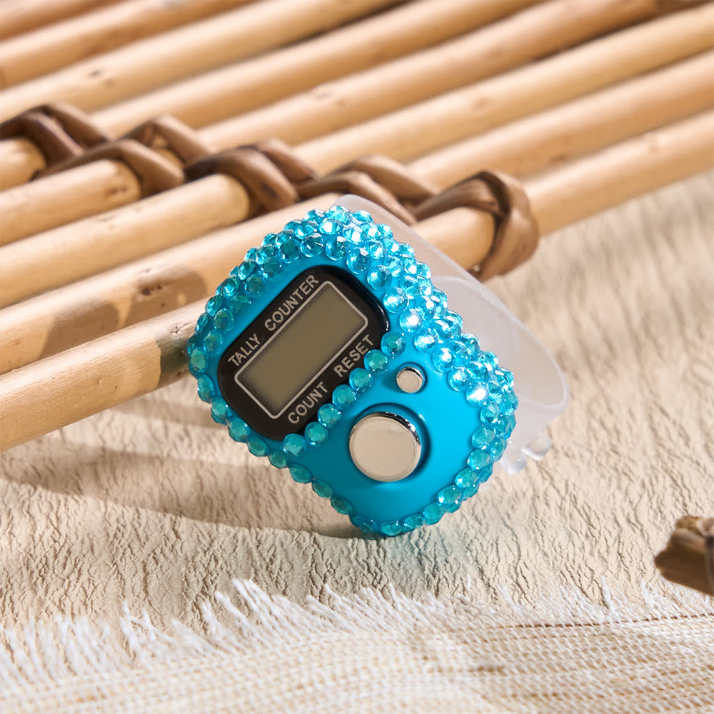 HilalHaven Gem Rhythm Bezel-set Ring Digital Counter — Multi-hue Portable Electronic Count Gadget - image 12
