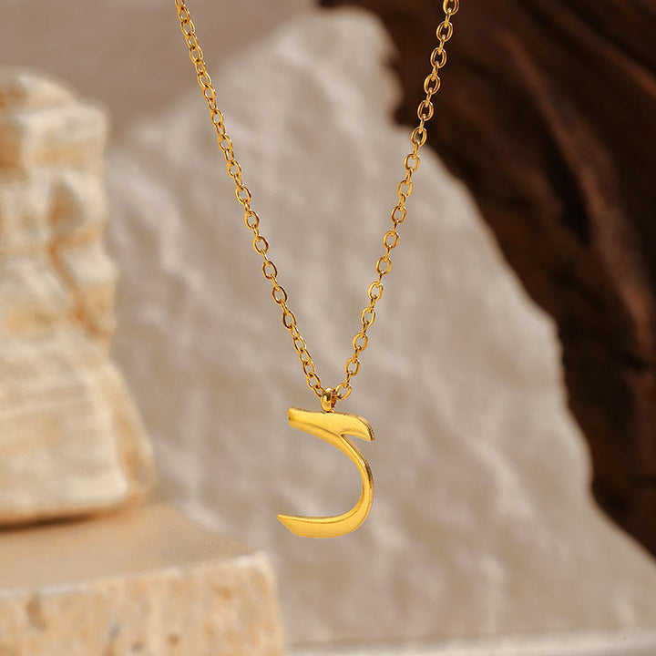 HilalHaven Script Initial Single Arabic Letter Pendant - m - image 5