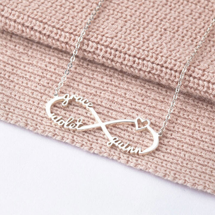 HilalHaven Endless Bond Custom Infinity Name Necklace  - Silver - Arabic Name - image 2