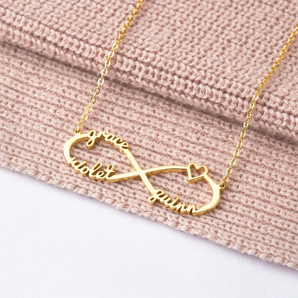 HilalHaven Endless Bond Custom Infinity Name Necklace  - Golden - Arabic Name - image 0