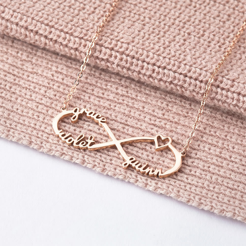 HilalHaven Endless Bond Custom Infinity Name Necklace  - Rose Golden - Arabic Name - image 1