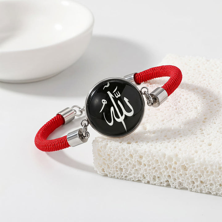 HilalHaven Woven Blessing Corded Glow-in-the-Dark Charm Bracelet - Allah2 - image 9