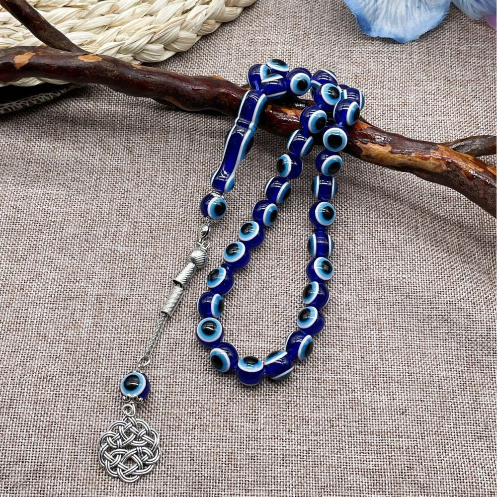 ：HilalHaven Gaze of Calm Evil Eye 33 Beads Tasbih - image 1