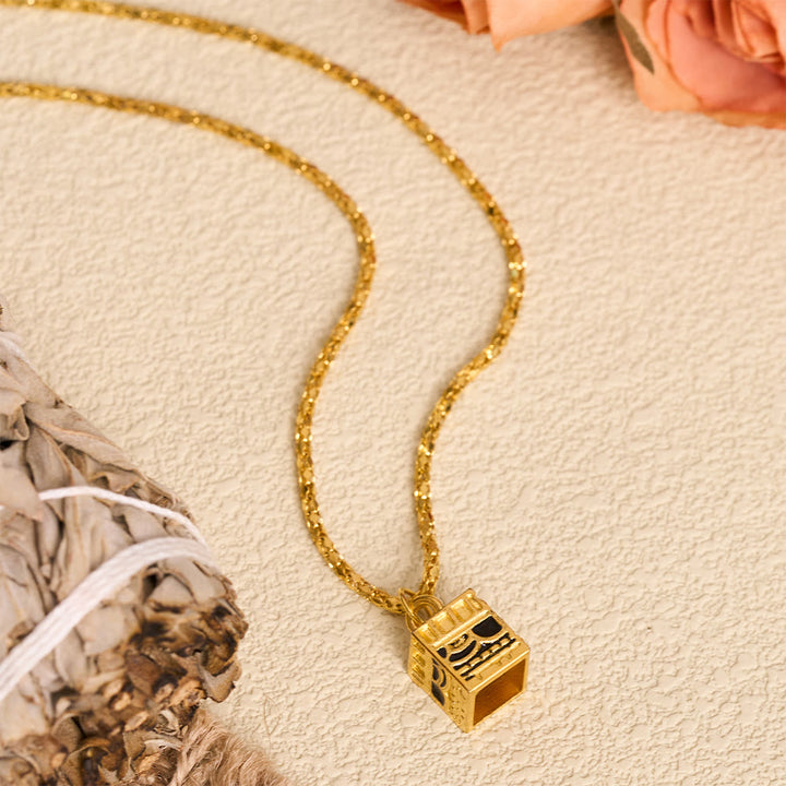 HilalHaven Hallowed Frame Mini Kaaba Structure Pendant Necklace - image 1
