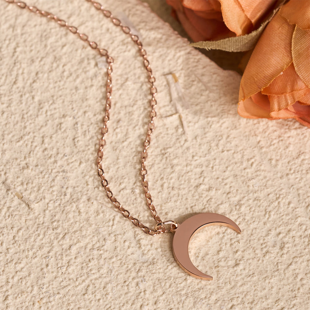 HilalHaven "Lunar Simplicity" Sleek Crescent Pendant Necklace - Rose Golden - image 6