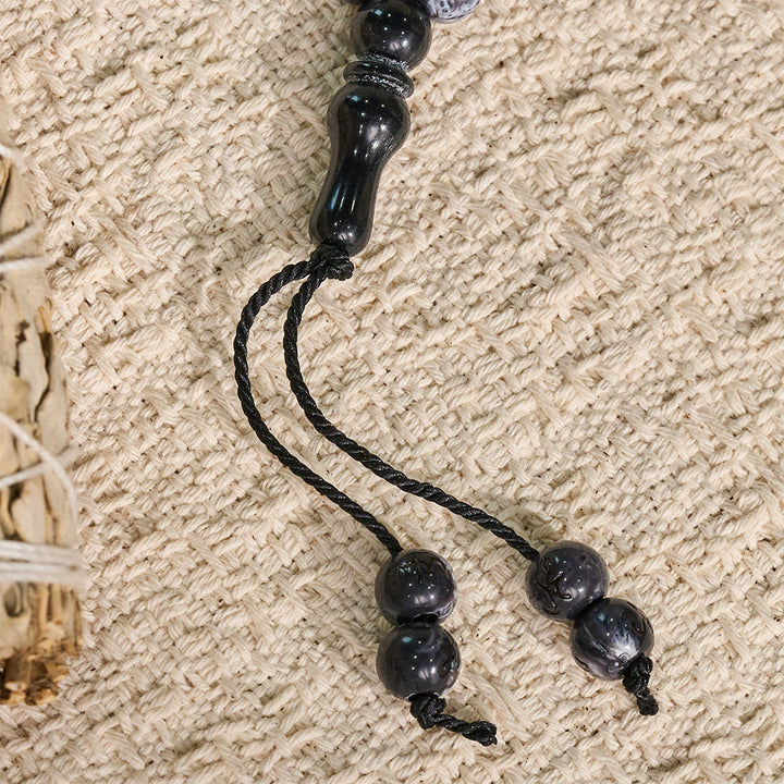 HilalHaven Marbled Inscriptions Handcrafted 33 Beads Tasbiih - image 4