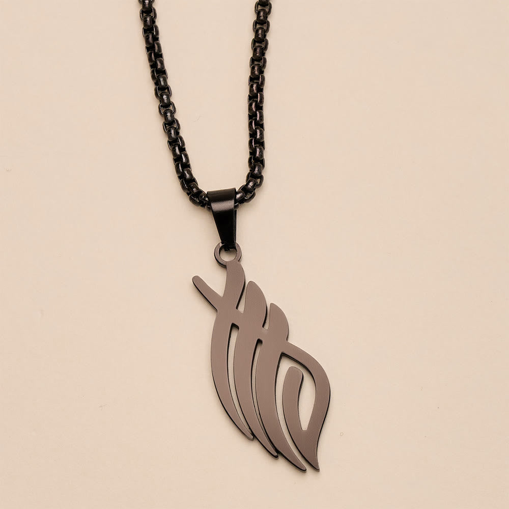 HilalHaven Wind-Swept Inscription Slim Script Necklace - image 12