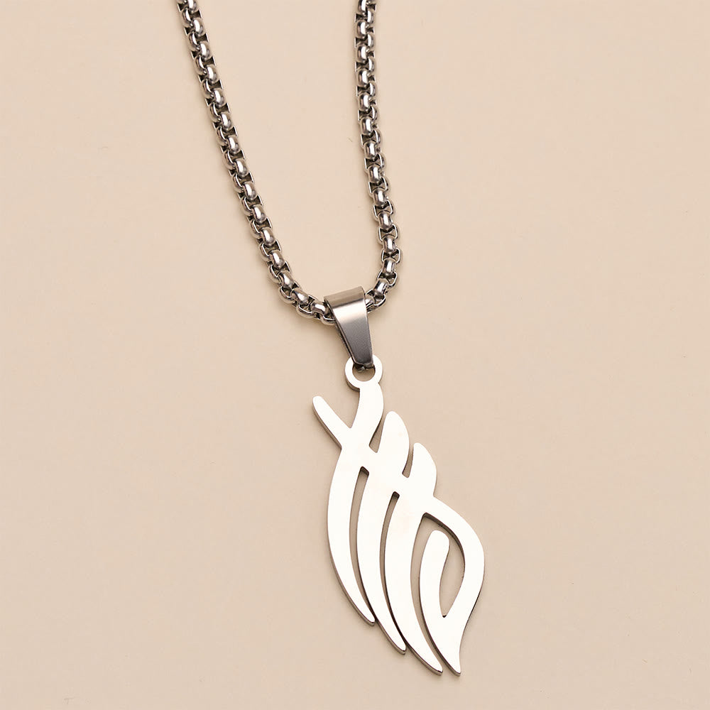 HilalHaven Wind-Swept Inscription Slim Script Necklace - image 7