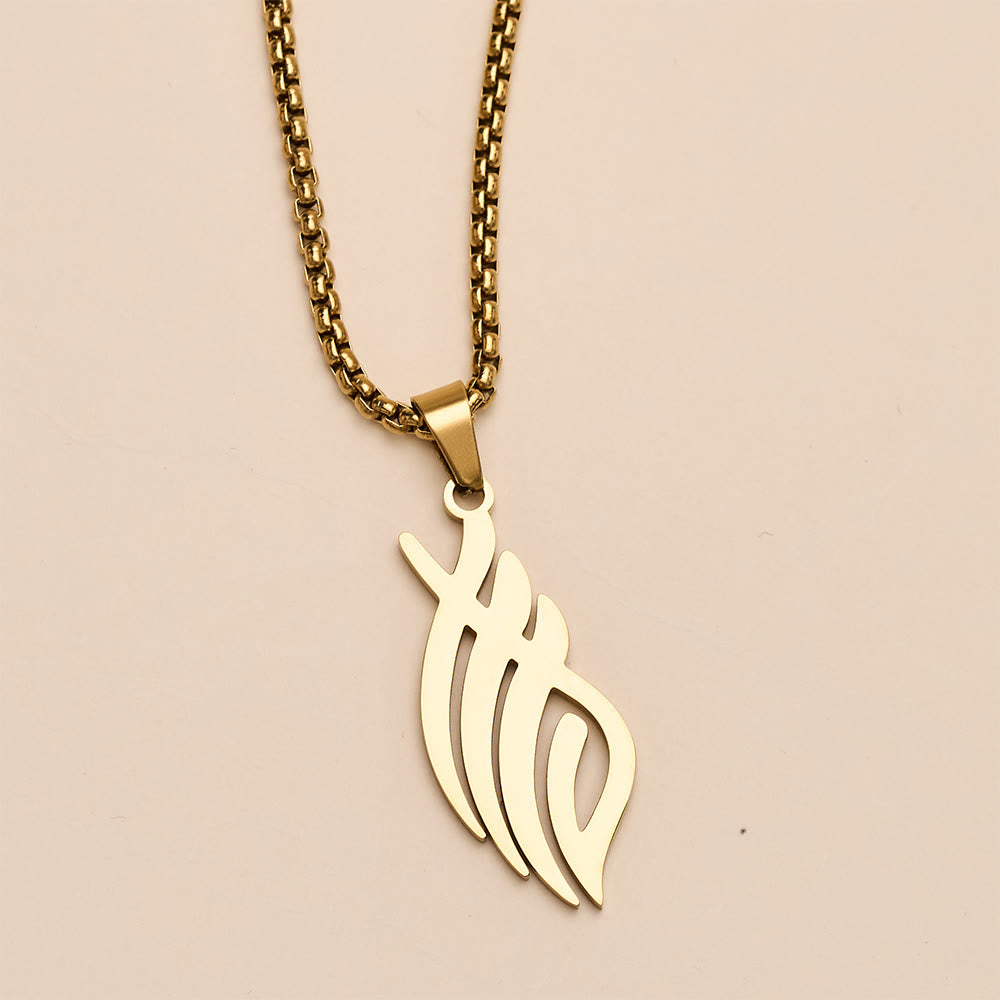 HilalHaven Wind-Swept Inscription Slim Script Necklace - image 4