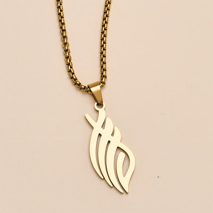 HilalHaven Wind-Swept Inscription Slim Script Necklace - image 4