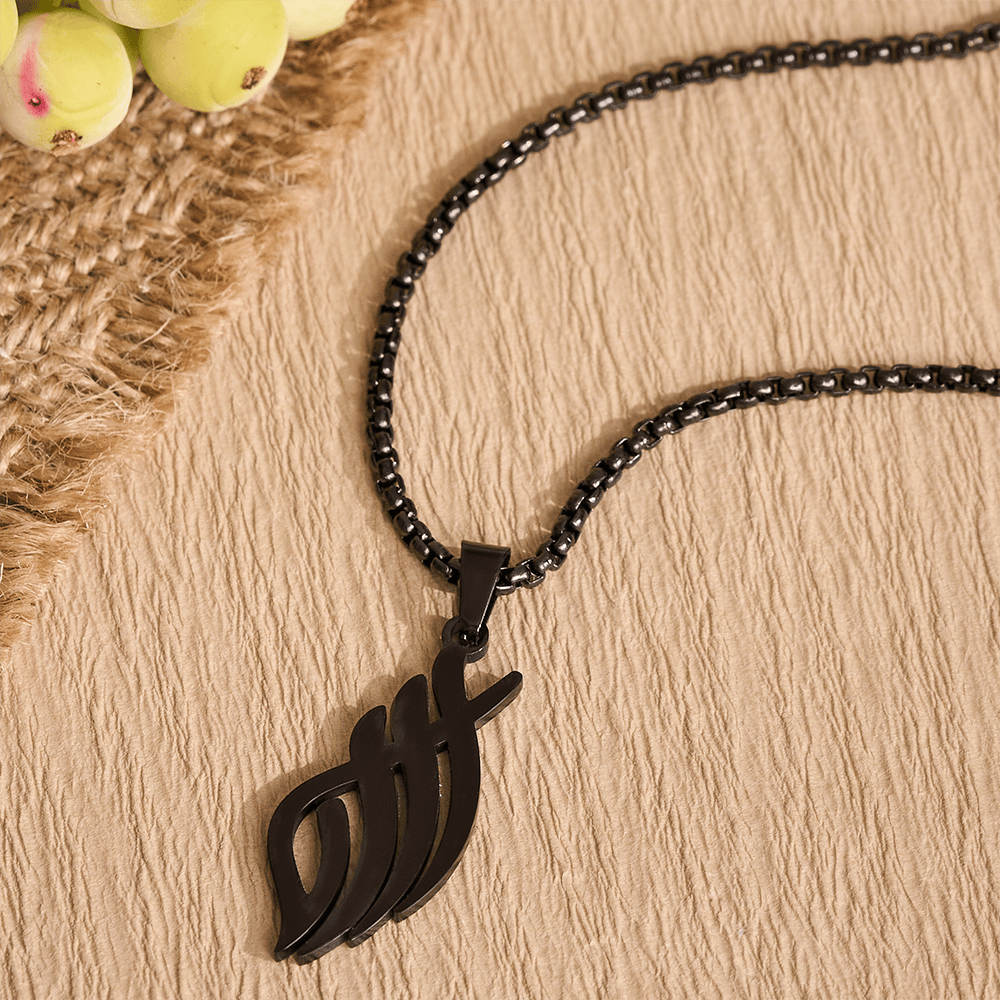 HilalHaven Wind-Swept Inscription Slim Script Necklace - image 10