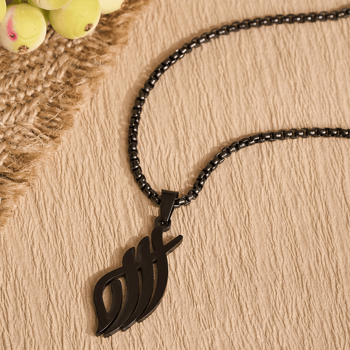 HilalHaven Wind-Swept Inscription Slim Script Necklace - image 10