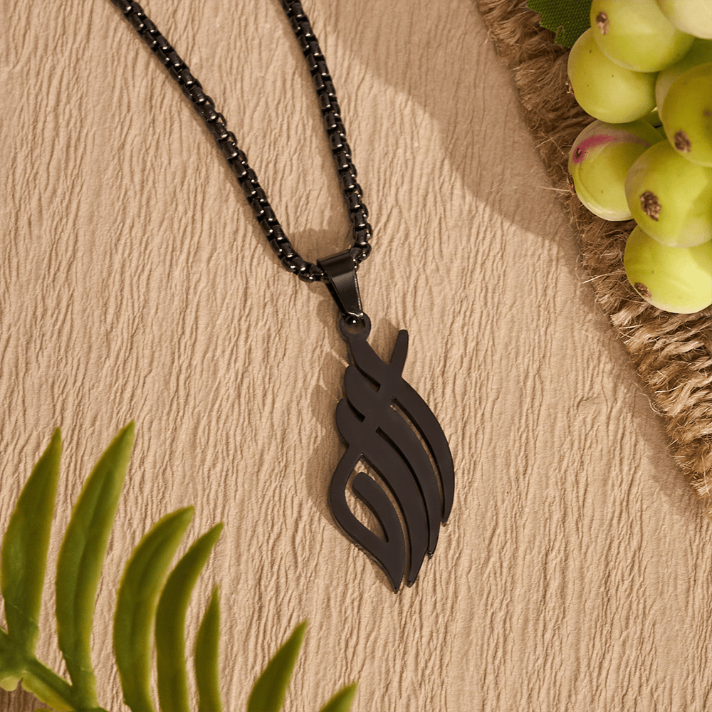 HilalHaven Wind-Swept Inscription Slim Script Necklace - image 9
