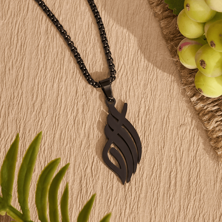 HilalHaven Wind-Swept Inscription Slim Script Necklace - image 9