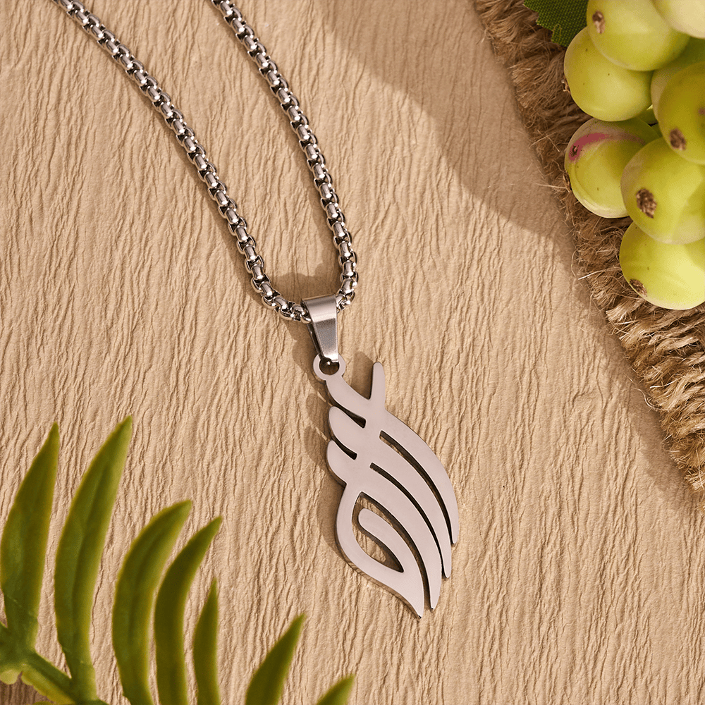HilalHaven Wind-Swept Inscription Slim Script Necklace - image 5