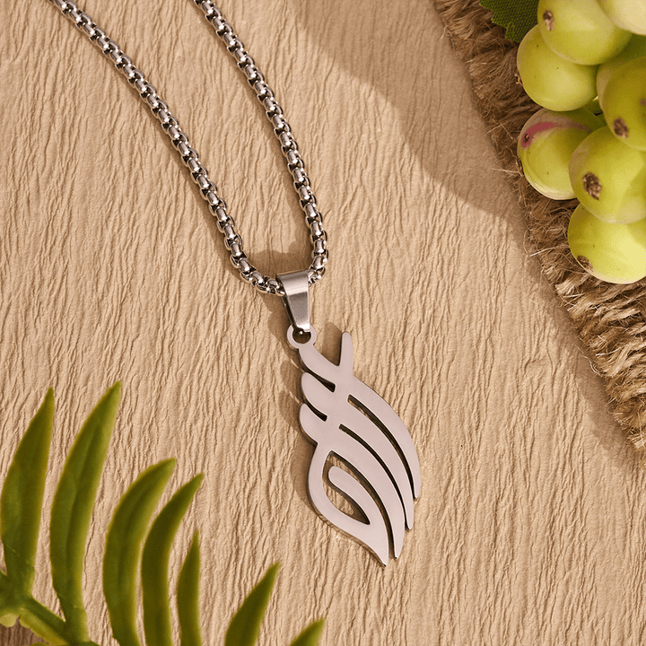 HilalHaven Wind-Swept Inscription Slim Script Necklace - image 5