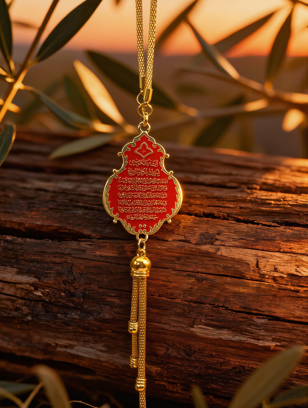 HilalHaven Wander Safeguard Pendant Arch Silhouette Dua for Travel Car Pendant - Red - image 6