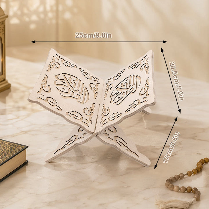HilalHaven Ornate Page Carving Openwork Foldable Quran Rehal - image 4