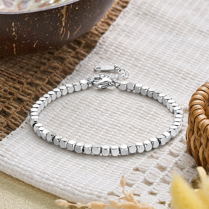 ：HilalHaven Even Geometric Cadence Segment Cube Beaded Bracelet - image 4
