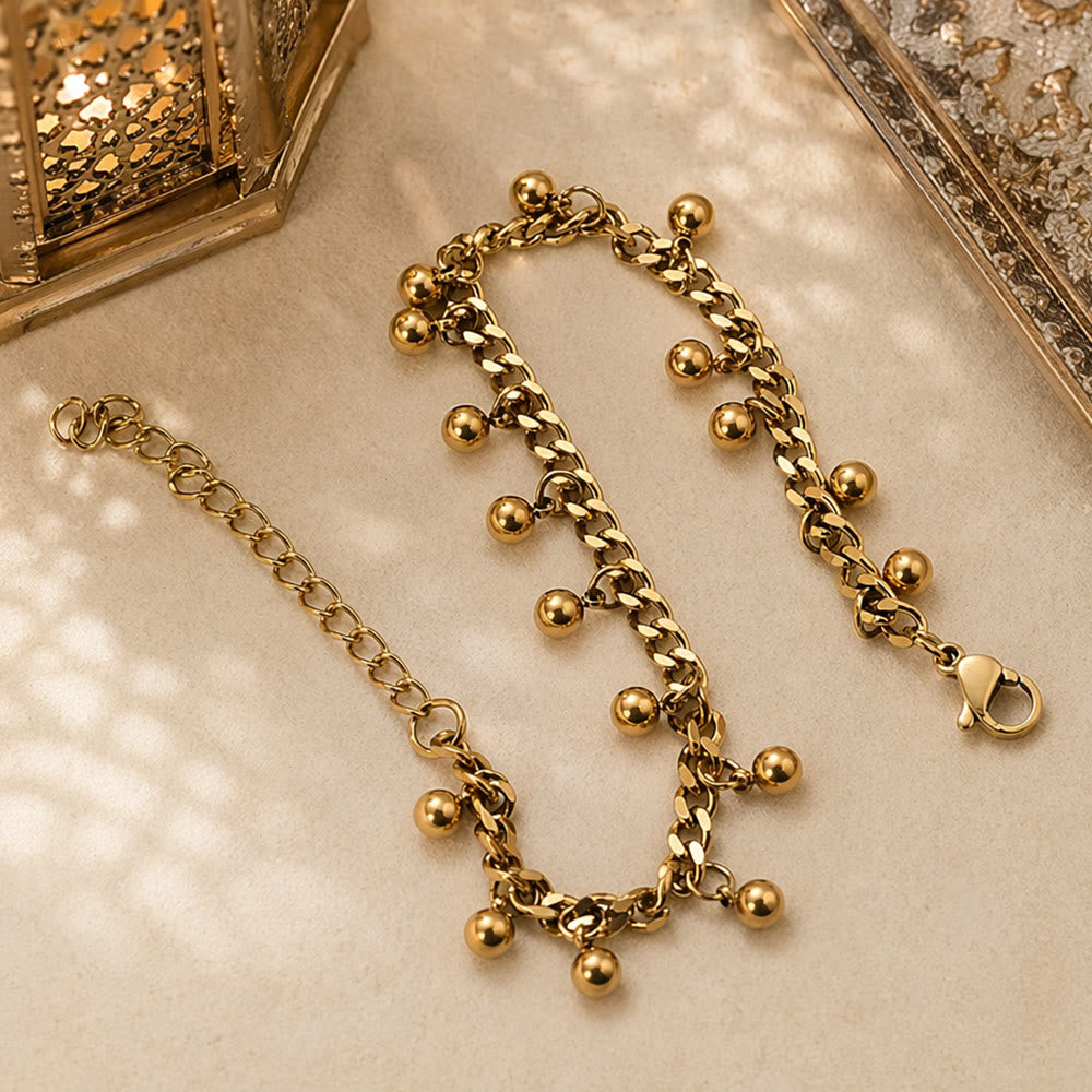 HilalHaven Sequential Sphere Rhythm Dangling Bead Chain Bracelet - image 1