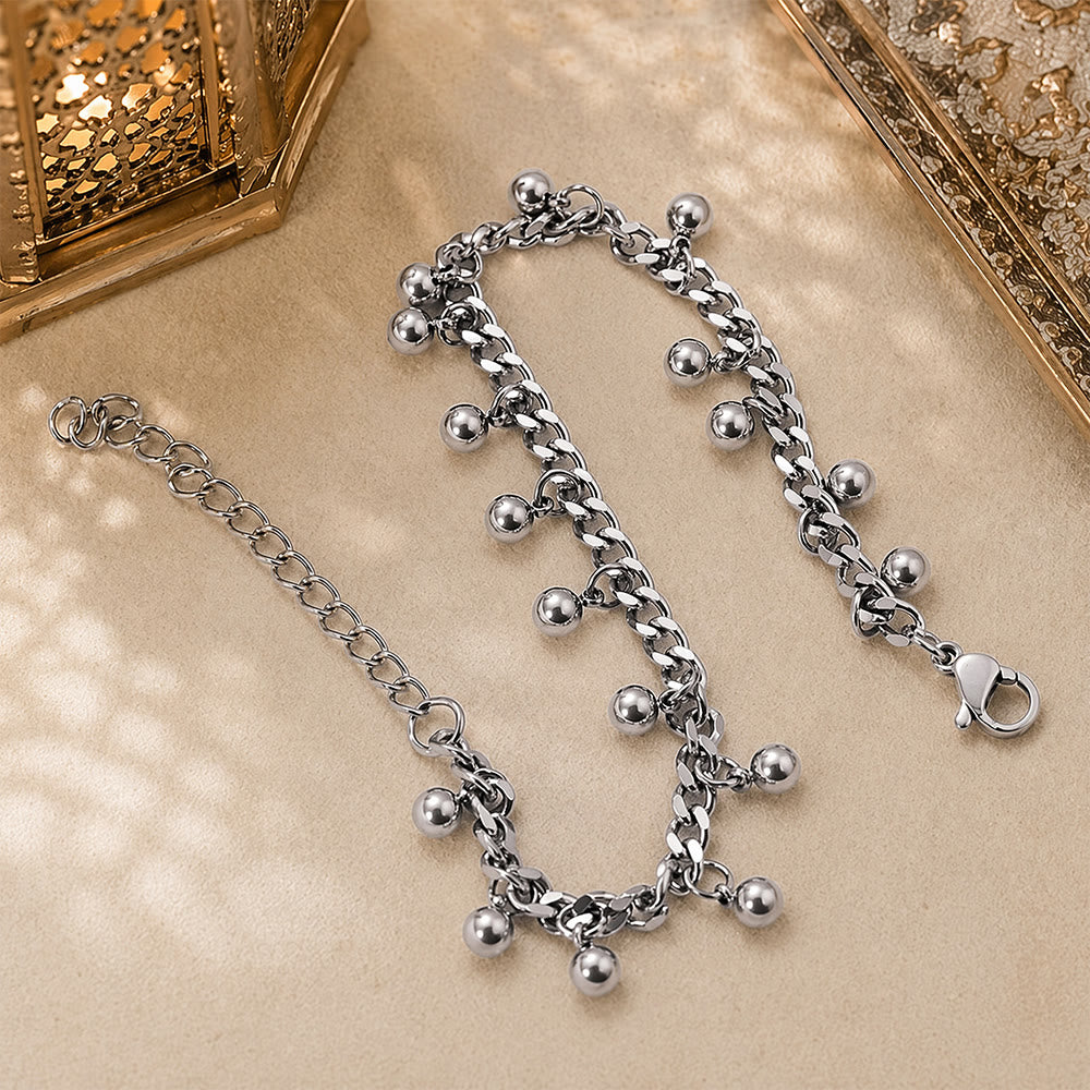 HilalHaven Sequential Sphere Rhythm Dangling Bead Chain Bracelet - image 5