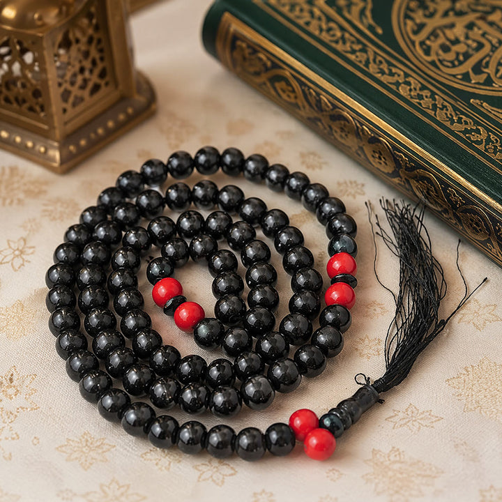 HilalHaven Spherical Inner Equilibrium Hand Sanded Wooden Tassel 99 Beads Tasbih - image 3