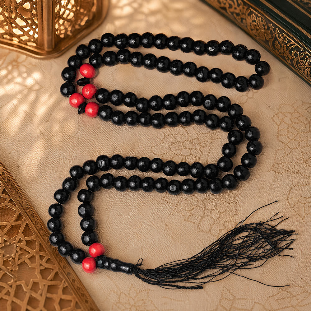 HilalHaven Spherical Inner Equilibrium Hand Sanded Wooden Tassel 99 Beads Tasbih - image 2