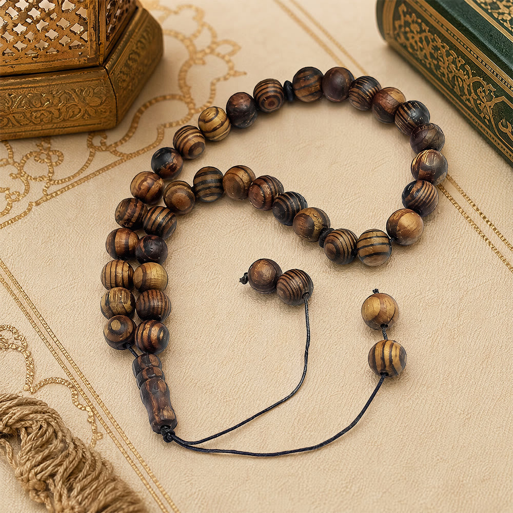 HilalHaven Grain &amp; Circular CadenceGrain Wood Meditation 33 Beads Tasbih - image 3