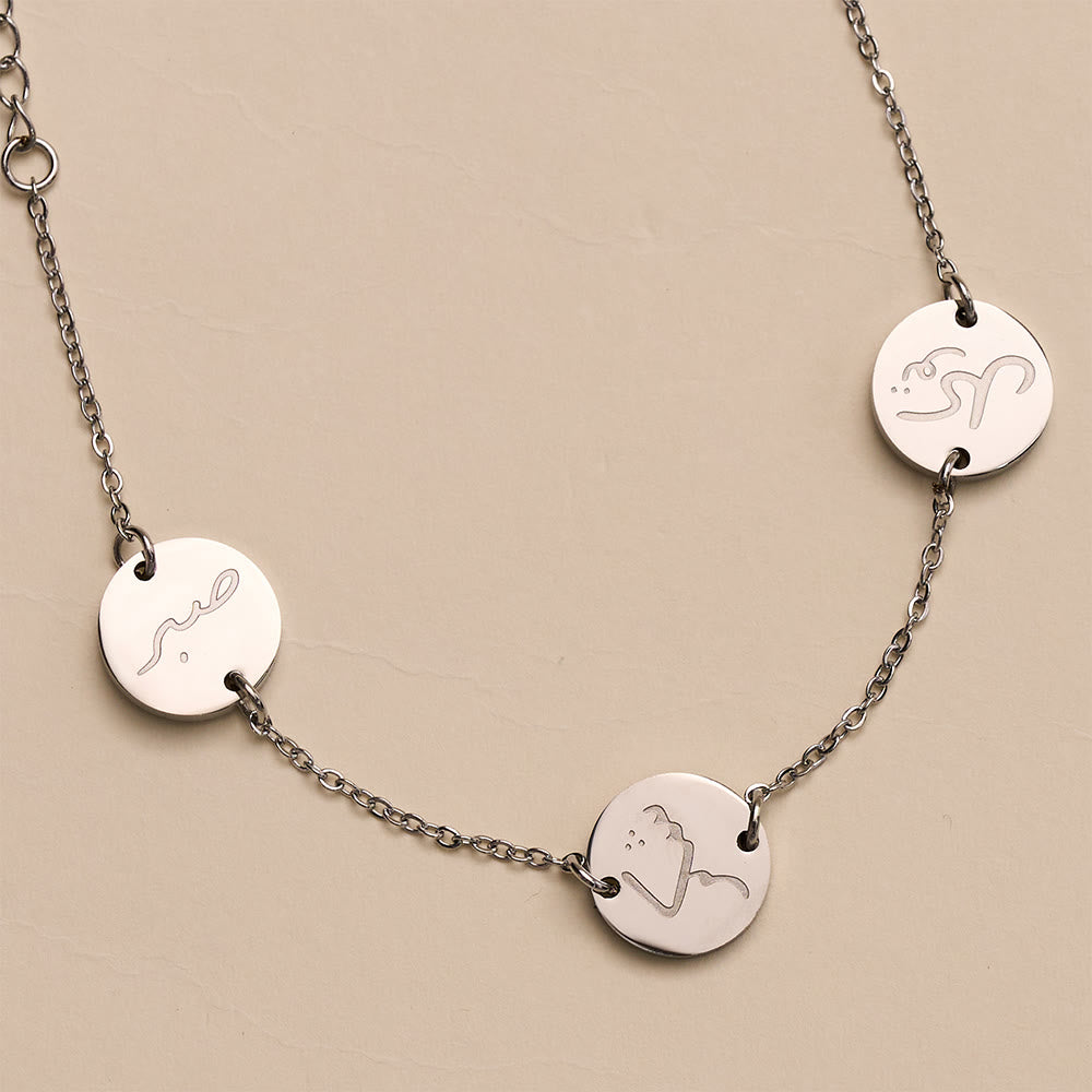 HilalHaven Virtue Trio Sabr Hubb Shukr Calligraphy Bracelet — Polished Stainless Steel - image 7