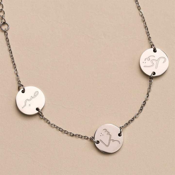 HilalHaven Virtue Trio Sabr Hubb Shukr Calligraphy Bracelet — Polished Stainless Steel - image 7
