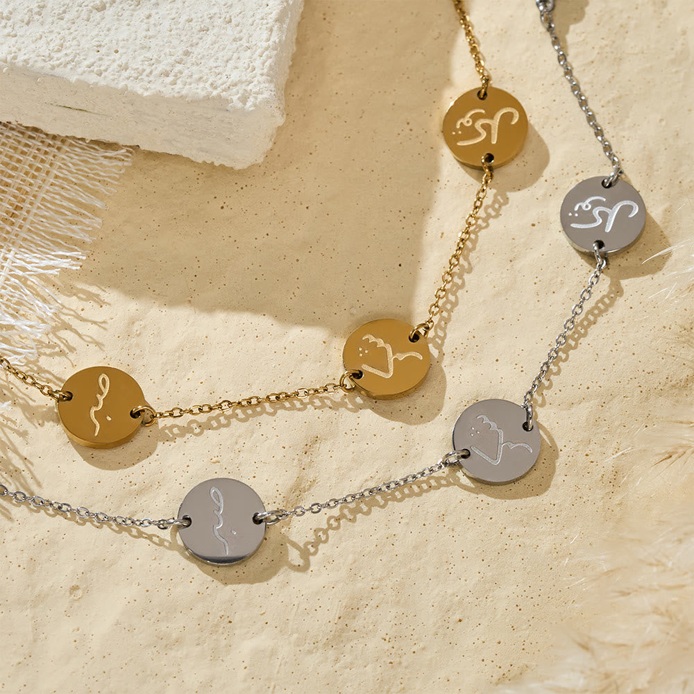 HilalHaven Virtue Trio Sabr Hubb Shukr Calligraphy Bracelet — Polished Stainless Steel - image 0