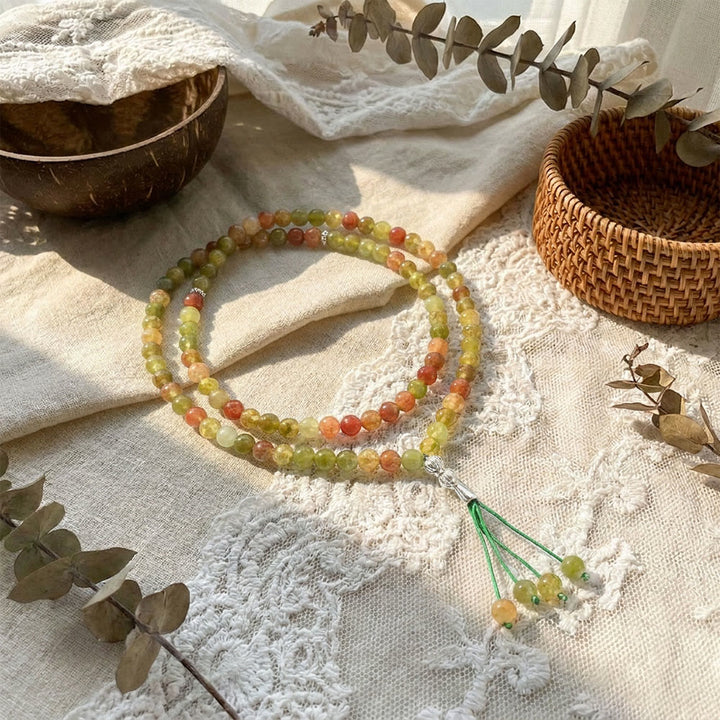 HilalHaven Translucent Spherical Contemplation Handcrafted Glass Tassel 99 Bead Tasbih - Colorful - image 0