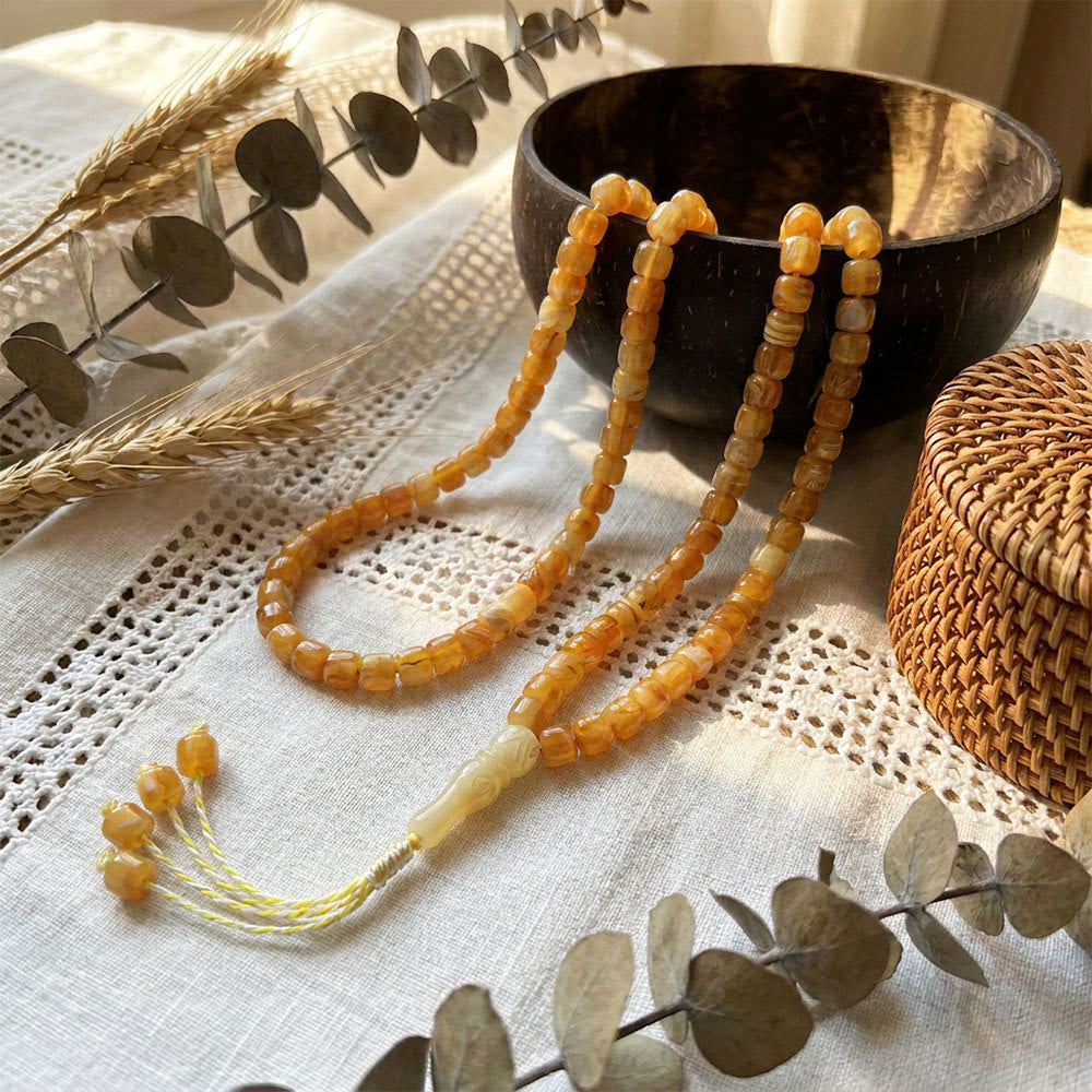 HilalHaven Slender Rhythmic Spire Hand-Tied Meditation 99 Bar Beads Tasbih - image 13