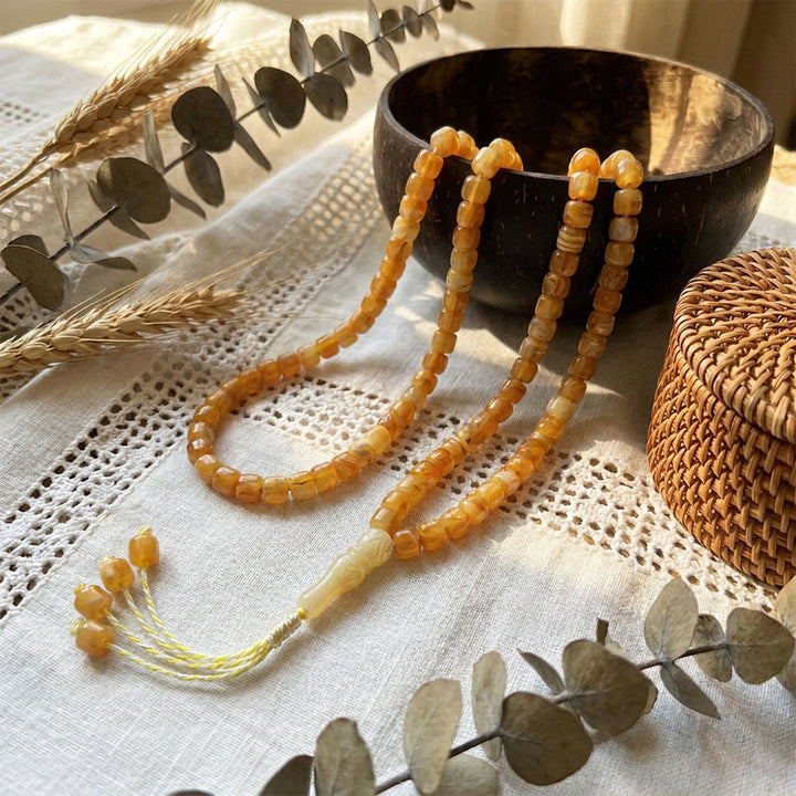 HilalHaven Slender Rhythmic Spire Hand-Tied Meditation 99 Bar Beads Tasbih - image 13