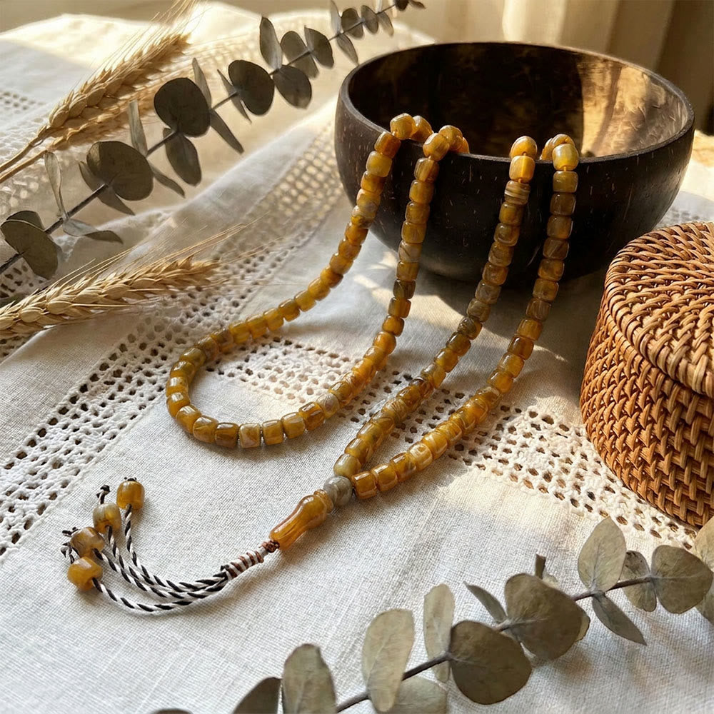 HilalHaven Slender Rhythmic Spire Hand-Tied Meditation 99 Bar Beads Tasbih - image 11