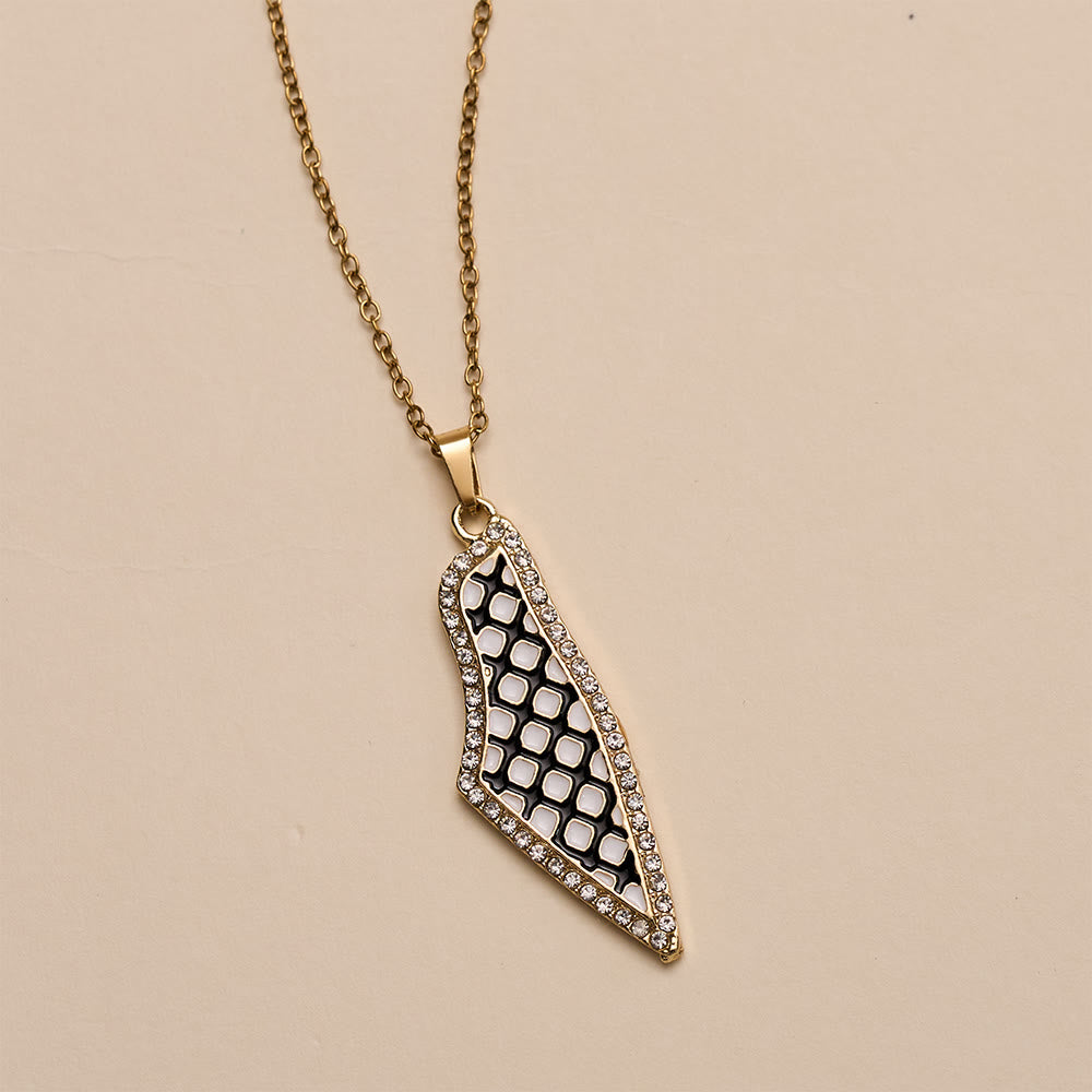 FREE Today: Homeland Weave Silhouette Palestine Keffiyeh Lattice Heritage Contour Pendant Necklace - image 4