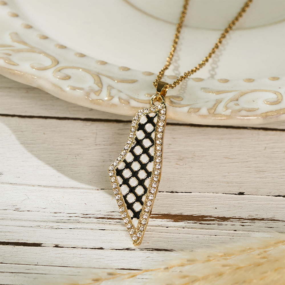 FREE Today: Homeland Weave Silhouette Palestine Keffiyeh Lattice Heritage Contour Pendant Necklace - image 2