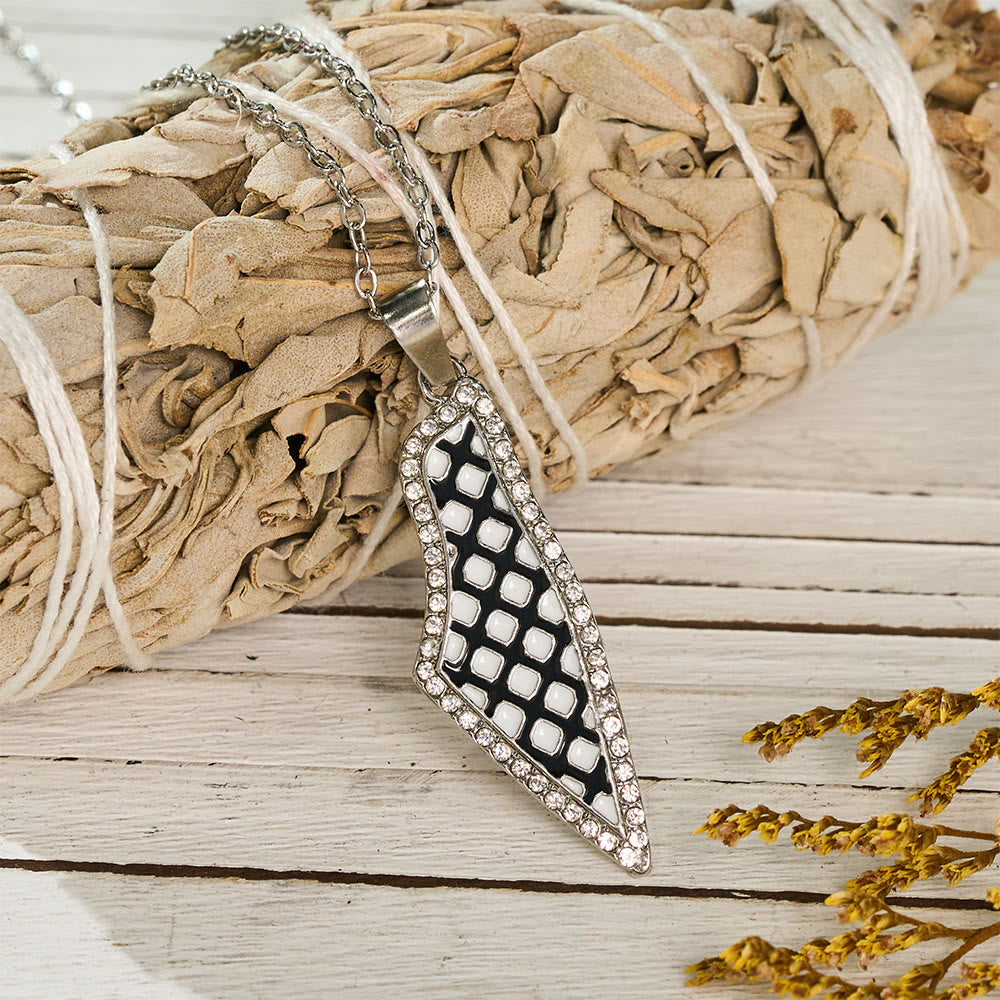 HilalHaven Homeland Weave Silhouette Palestine Keffiyeh Lattice Heritage Contour Pendant Necklace - Silver - image 5