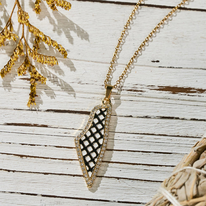 FREE Today: Homeland Weave Silhouette Palestine Keffiyeh Lattice Heritage Contour Pendant Necklace - image 3