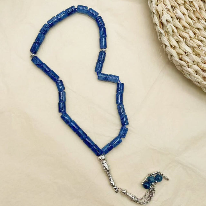 HilalHaven Rectilinear Cadence Textured Glass Tube 33 Beads Tasbih - image 7