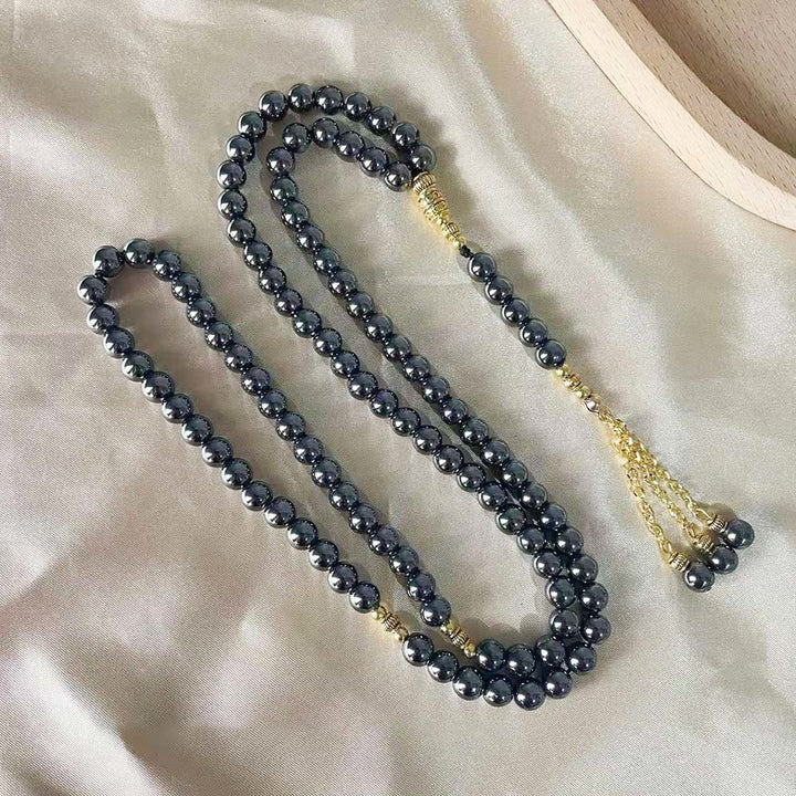 HilalHaven Sleek Circular Equilibrium Handcrafted Consistent-Gloss 99 Beads Tasbih - image 1