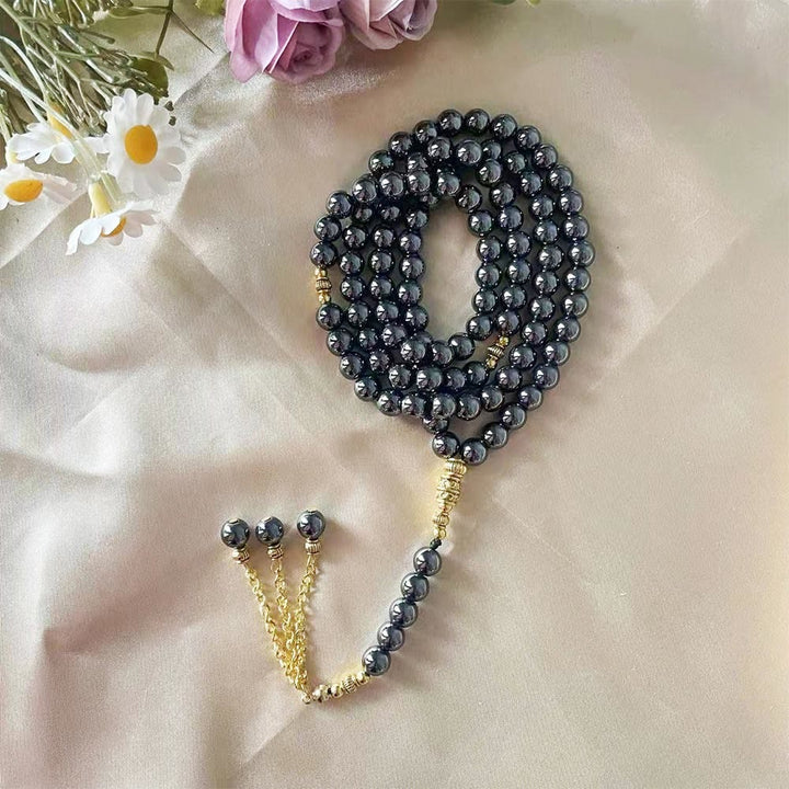 HilalHaven Sleek Circular Equilibrium Handcrafted Consistent-Gloss 99 Beads Tasbih - image 2